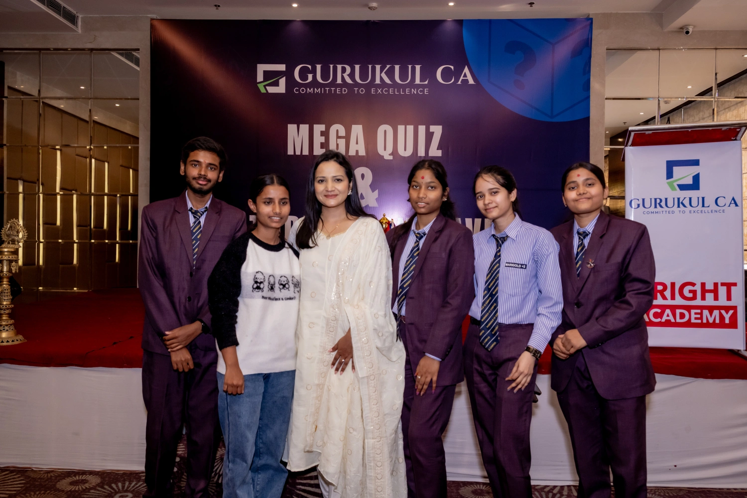 Students interacting with an event presenter