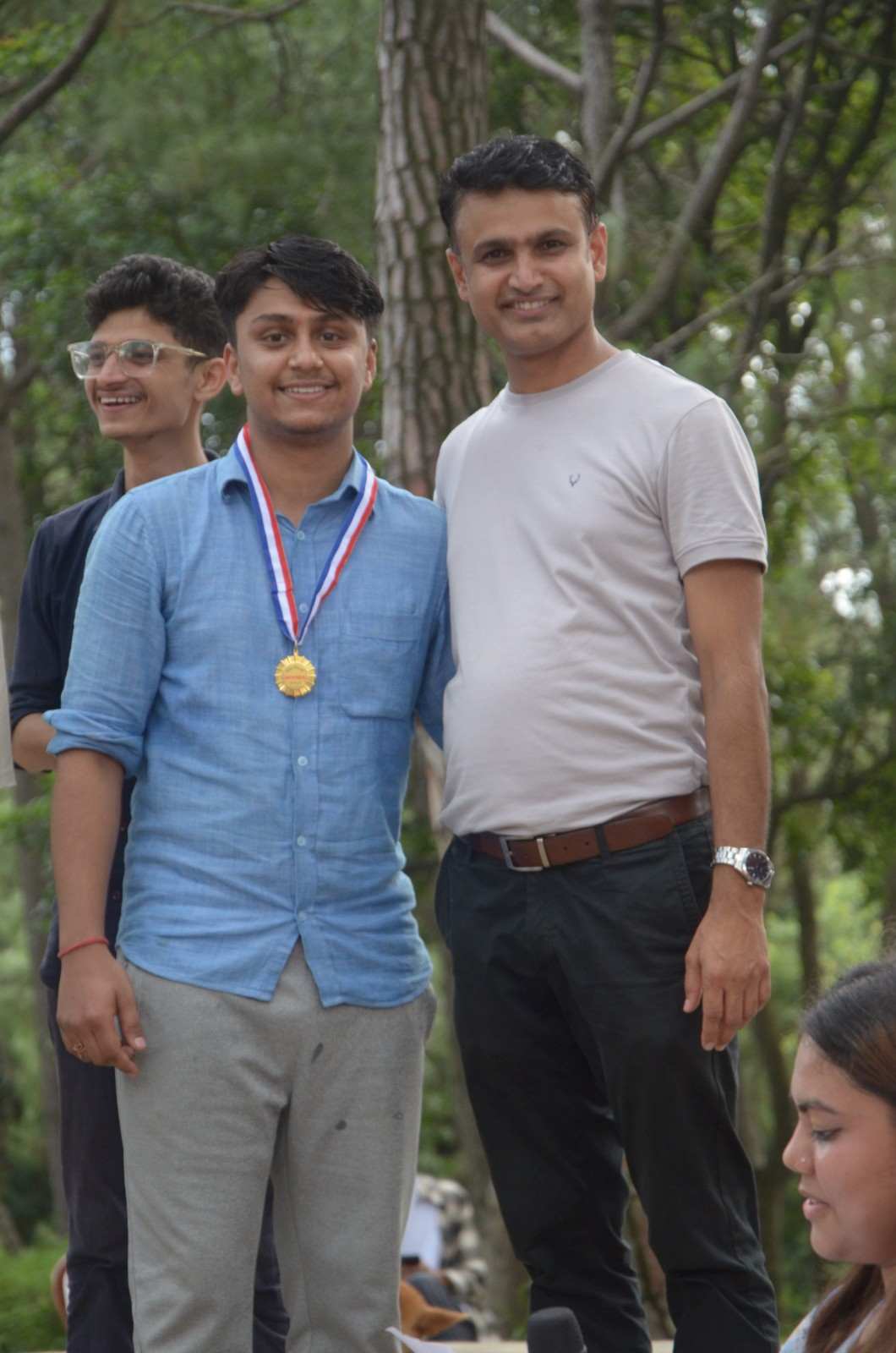 Gurukul CA students posing together during the picnic event